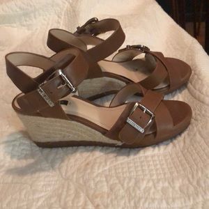 Alex Marie Gold Buckle Wedges